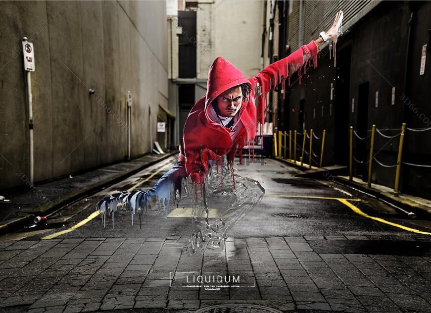 Photoshop透明伪装液体动作GraphicRiver Liquidum Transparent Painting(图1)