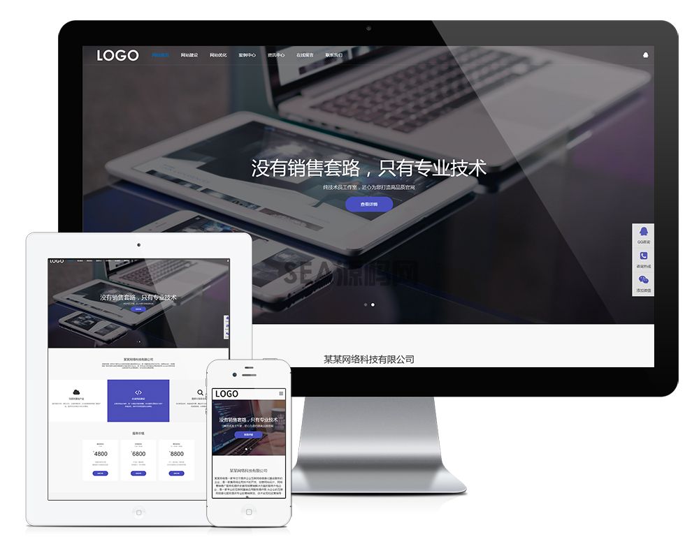 响应式网站建设网络科技网站模板(图1)